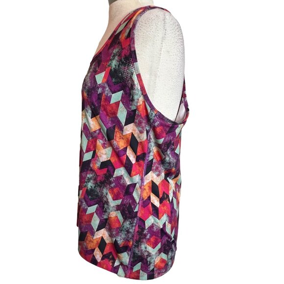 Lukka XL Athletic racer back gym Tank Top Chevron print Workouts Y2K - Picture 3 of 10